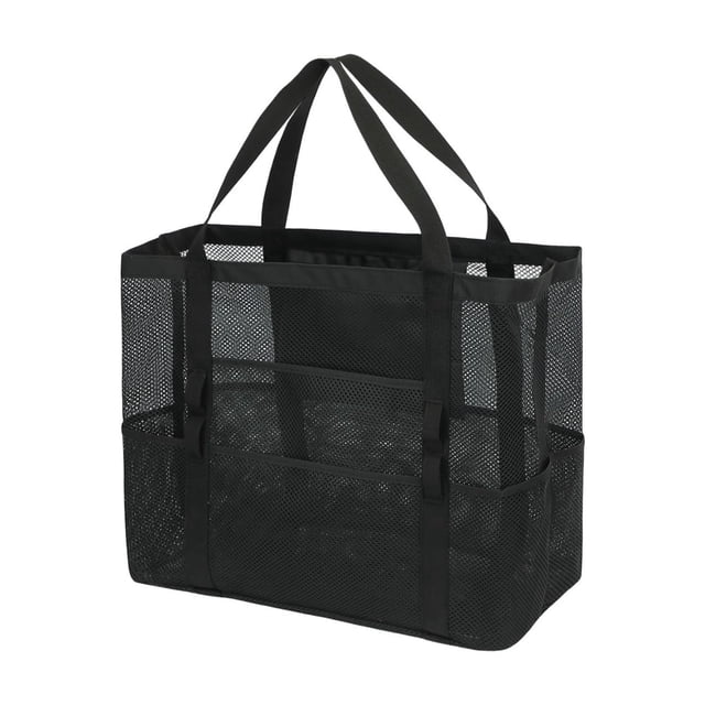 Large Mesh Beach Tote Bag with Secure Zipper Pocket for Family Pool Swimming and Cruise