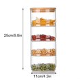 thumbnail image 2 of Stackable Glass Jars With Bamboo Lids Airtight Sealed Storage Containers Canisters For Kitchen Snack Dry Fruit Storage Box, 2 of 11