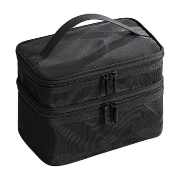 Sacs de Maquillage pour Femmes, Sac Cosmétique à Double Couche Sac de Maquillage Sac Cosmétique en Maille Fonctionnalités de Pointe