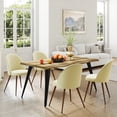 thumbnail image 4 of Homy Casa 2-Pack Beige Fabric Upholstered Dining Chairs with High Back Armless, 4 of 10