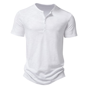 Ketyyh-chn99 Dress Shirts for Men Summer Men's and Big Men's Soft Tops Men's and Big Men's Short Sleeve Crew Tee White,L