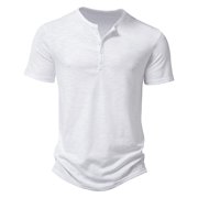 LUOGENLI Male T-shirts for Mens Summer Mens Slub Cotton T Shirt Mens Casual Fashion Mens Short Sleeve T Shirt 4xl Mens T-shirts Graphic Tees St. Patrick's Day White M
