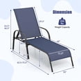 thumbnail image 3 of Gymax Chaise Longue Inclinable Réglable avec Accoudoirs pour Patio Bleu Marine, 3 of 4