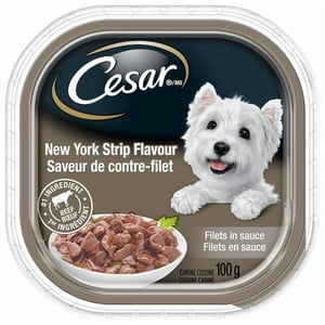 Cesar Filets in Sauce New York Strip Flavour Soft Wet Dog Food, 100g