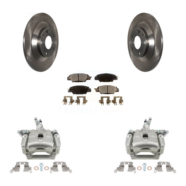 Transit Auto Rear Disc Brake Caliper Rotors and Ceramic Pads Kit for Car 2015 Mazda CX-5 with Electric Parking KC8-100289T