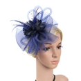 thumbnail image 2 of Kcodviy Women Wedding Mesh Hat Washable Hat Fascinator Penny Ribbons and Mountain Baseball Cap Feathers Party, 2 of 2