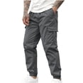 thumbnail image 2 of Amzcrzy Men's Pants Men's Casual Solid Pants with Drawstring and Multiple Pockets Small Leg Pants Mens Slacks Pants for Men Men's Clothing Slacks for Men Men Clothing, 2 of 7