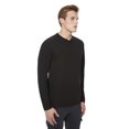 thumbnail image 4 of Dark Black Men's Long Sleeve Henley, 4 of 6