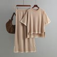 thumbnail image 2 of Ensembles Assortis pour Femmes Manches Courtes Col Rond Chemises Pantalons Larges Amples Pyjamas Ensembles Vêtements d'Été pour Femmes, 2 of 7