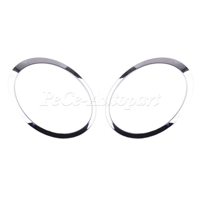 For MINI Cooper S R56 R57 R55 Clubman 2007~2015 Gloss Black Silver Plated Car Headlight Frame 51137149905 51137149906