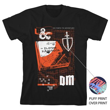 Dungeons & Dragons Go Forth To Adventure Boy's Black T-shirt-XL