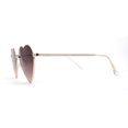 thumbnail image 4 of Womens Classic Metal Rim Heart Shape Valentines Sunglasses Gold Brown, 4 of 4