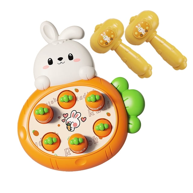 W-548 White Boy Girl Knocking Toy Design Rabbit Whack A Mole Game For Children Coordination Activity Playtime Fun