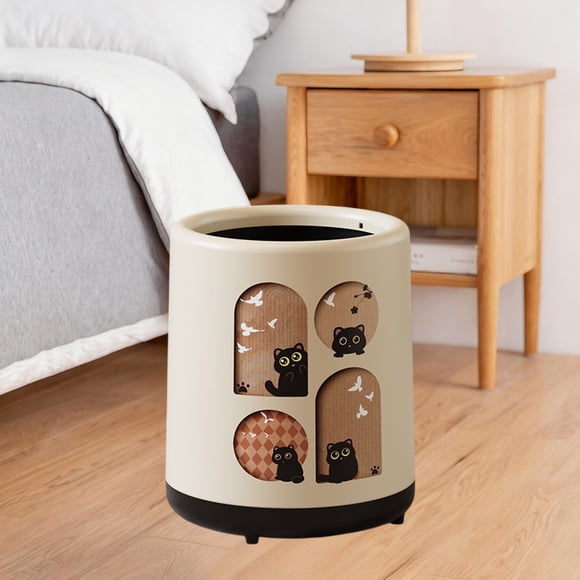 LSLJS Household Trash Can with Lid High Looking Trash Basket Bedroom and Living Room with Wheels Convenient Multi Functional Enlarged Trash Can