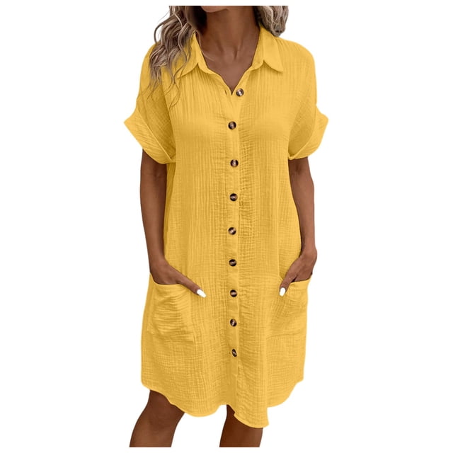 2025 Robes Maxi d'Été à Rayures pour Femmes Robe à Manches Courtes V Robes d'Été Col Décontracté Ample Longues Robes pour Femmes avec Poches Robes Fendues de Plage