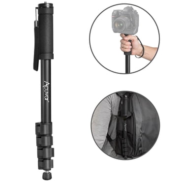 Acuvar Monopode 62 Pieds Pouces avec Sangle de Sécurité Intégrée et Poteau Extensible 4 Sections pour Tous les Appareils Photo Numériques, DSLR, Sans Miroir, Appareils Photo Compacts et Caméscopes