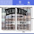 thumbnail image 3 of Wooden Barn Farmhouse Kitchen Curtains - Rustic Wood Country Retro Small Short Cafe Tier Curtains Decor for Living Dining Room Farm Family Rules Window Drapes 36 Inch Length 2 Panels 28"x36", 3 of 5