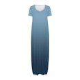 thumbnail image 3 of fatyb Robes Maxi à Manches Courtes pour Femmes Col Ras du Cou Décontractées Longues Robes Imprimées Robes T-Shirt d'Été, 3 of 5