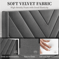 thumbnail image 4 of FullFurnique Upholstered Platform Bed Frame with Wooden Slat Support, Full, Dark Gray, 4 of 9