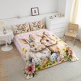 thumbnail image 4 of Erosebridal Happy Easter Comforter Sets Queen Size for Girls,Rabbit Eggs Flower Bedding Queen Comforter Set,Animal Bedroom Decor,Reversible,Ultra Soft,3 Pieces, 4 of 7
