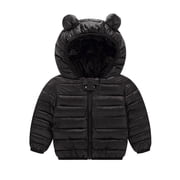 Infant Infant Winter Coat Little Boys Girls Puffer Coat Cute Bear Ears Hooded Jackets with Pockets Long Sleeve Light Winter Coats for Baby Girls Puffer Jacket Kids Baby Boy Clothes 6-12 Months