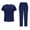 Navy, variant on Nfurl Womens Scrubs Sets with 5 Pockets Workwear Nursing Uniform Scrubs Set 2 Piece Short Sleeve V Neck Nurse Uniform Tops and Pants Navy M