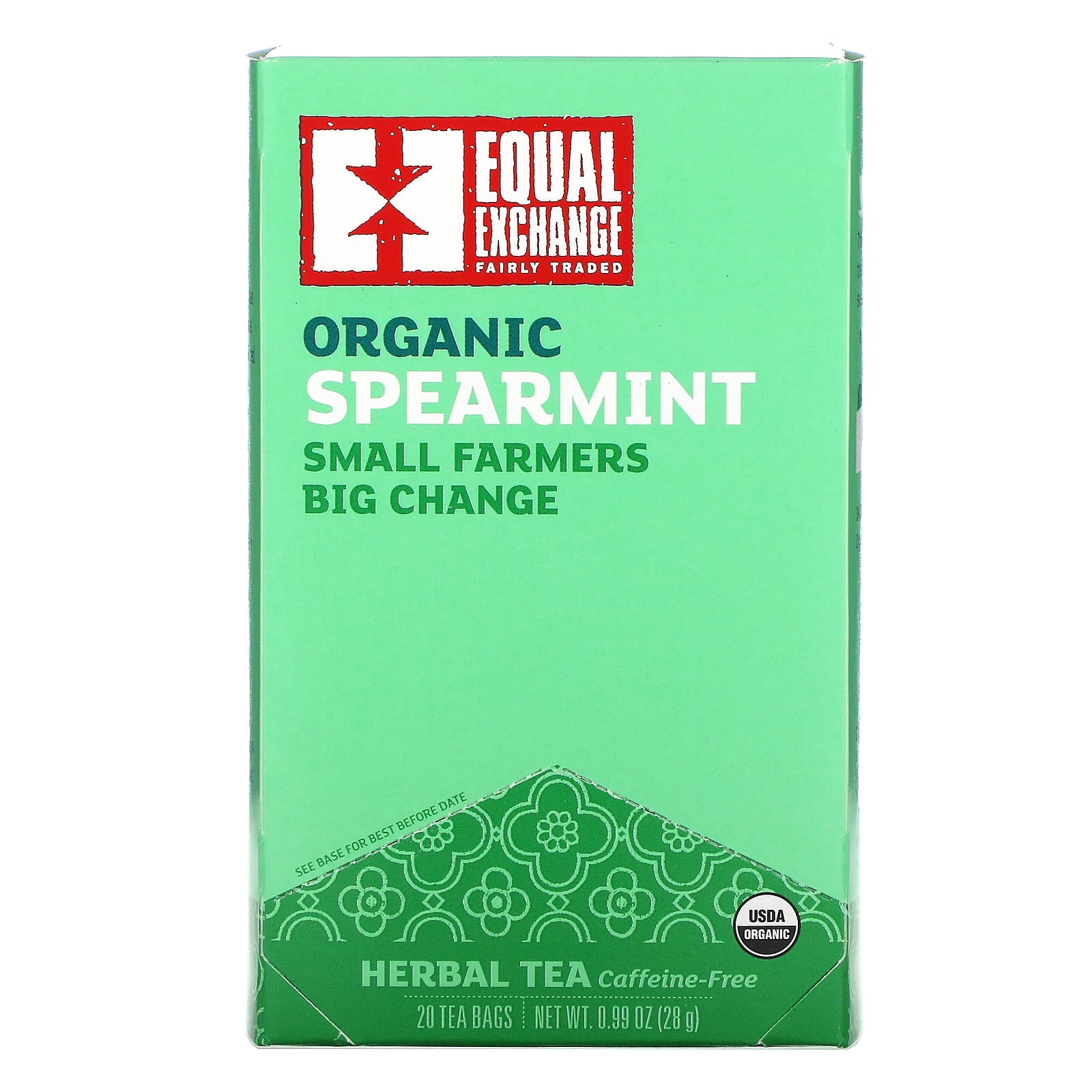 Equal Exchange, Organic Spearmint Herbal Tea, Caffeine-Free, 20 Tea Bags, 0.99 oz (28 g)