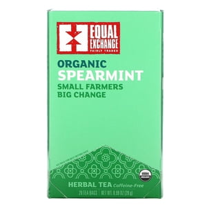 Equal Exchange, Organic Spearmint Thé à base de plantes, sans caféine, 20 Sacs à thé, 0.99 oz (28 g)