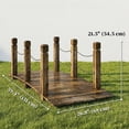 thumbnail image 2 of 5ft Carbonized Fir Wood Garden Bridge with Chain Handrails, Arched Decorative Footbridge for Backyard Pond and Walkway, Weather-Resistant Rustic Landscape Decor, 59.4" L x 26.8" W, 2 of 6