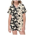 thumbnail image 1 of WEAIXIMIUNG Children's Leisure Printed Button Collar Short Sleeved Top Shorts Pajama Set 4-5 Years, 1 of 4