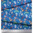 thumbnail image 3 of Soimoi Poly Georgette Fabric Balloon & Cute Animals Kids Print Fabric by Yard 42 Inch Wide, 3 of 3