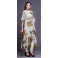 thumbnail image 3 of Bimba Robe Anarkali Blanche à Imprimé Floral Rose pour Femmes, Col Mandarin, Kurtis Indiens, Kurta Asymétrique - XX-Grand, 3 of 5