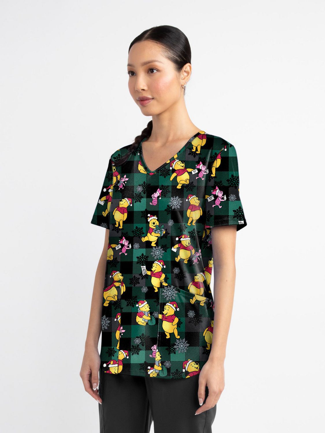 Scrubstar Collection Mode – Haut d’uniforme médical pour femmes à encolure en V, imprimé Buffalo Bear, tailles XS 3XL