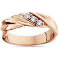 thumbnail image 1 of 1/10ct Diamond 14K Rose Gold Mens Wedding Ring, 1 of 2