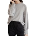 thumbnail image 2 of Chemises d'Automne Funicet pour Enfants, Modèle de Printemps et d'Automne pour Enfants, Modèles de Couleur Unie, Chandail de Base, Personnalité Ondulée, Blouse à Manches Longues pour Filles à Col Rond, 2 of 3