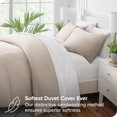 thumbnail image 4 of Bare Home Housse de Couette Sablée - Ultra Douce - Premium 1800 Collection - Ensemble 3 Pcs - Grand Lit, Galet, 4 of 8