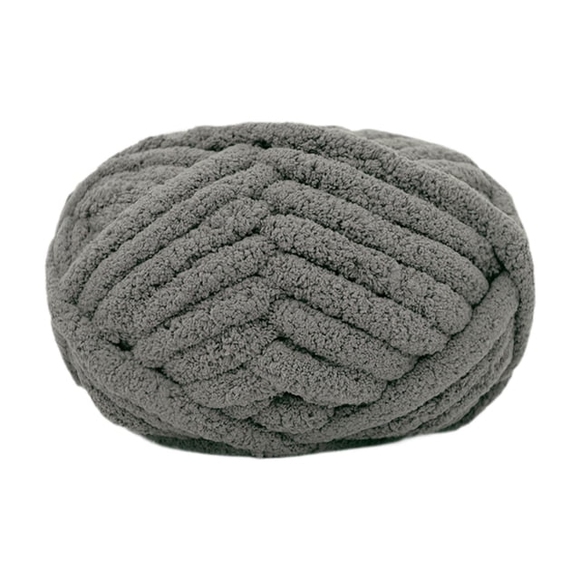 Tnarru Chunky Wool Yarn Jumbo Yarn Washable Hand Knitting DIY Weight Yarn Bulky Yarn for Tapestry Bed Fence Throw Rug Making Deep Gray