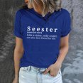 thumbnail image 1 of LSLJS Women's Funny Printed Pattern Casual Fashion Soild Color Short Sleeve Tops Blouse, 1 of 6
