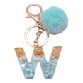 thumbnail image 2 of Letter Pendant Plush Ball Key Chain Resin Sequin Buckle Keyring Holder Charm Decoration, 2 of 8