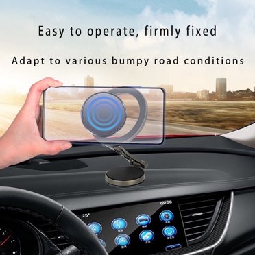 WODOXIN Black Zinc Alloy Magnetic Car Phone Holder, 360° Rotating and Adjustable Magnetic Phone Holder for Cars, Stable and Anti-Slip Design, Suitable for iPhone and Android Smartphones.