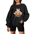 thumbnail image 1 of 50 % de Rabais Liquidation Chandail en Molleton Surdimensionné pour Femmes 2023 Décontracté Classique Nouvel An Chandail Mode Lapin Col Rond Manches Longues Sans Capuche Chandail Ample, 1 of 3