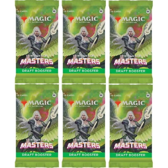 Lot de 6 Paquets MTG Draft Booster MTG Commander Masters
