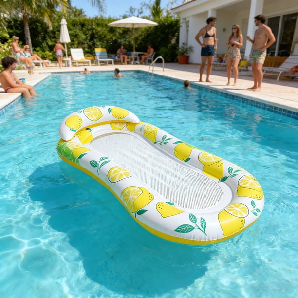 1PC Transat gonflable pour piscine avec siège en maille, hamac aquatique portable, lit flottant pour adultes pour la plage et la piscine  26