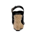 thumbnail image 2 of BLISSFUL STEP Women's Sandals Platform Heels Ankle Strap Wedges Sandals Black 6, 2 of 8