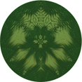thumbnail image 1 of Ahgly Tapis Rond Lavable en Machine Intérieur Transitionnel Vert Lime Foncé, 3 Pieds Rond, 1 of 7