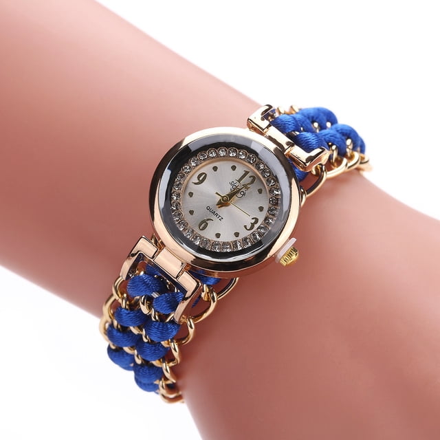 EGNMCR Women's Quartz Watch Women Knitting Rope Chain Winding Analog Quartz Wrist Watch Watch Series