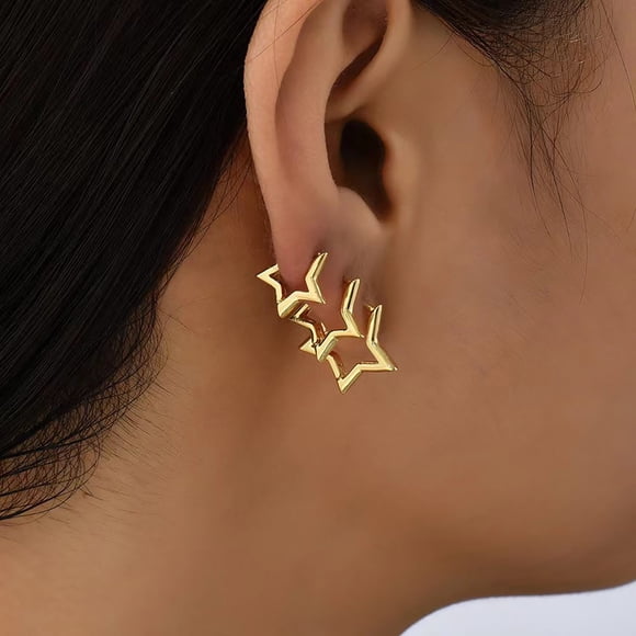 Trendy Hypoallergenic Dangle Earrings Wedding Earrings Jewelry for Brides Gold Hoop Earrings for Women Trendy Chunky Gold Earrings Hypoallergenic Huggie Gold Hoops Earrings for Women Jewelry