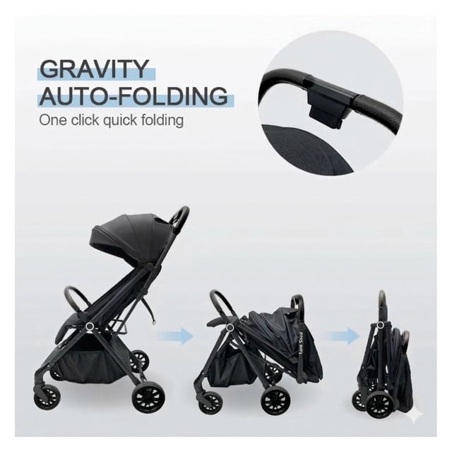 Boobeyeh Stroller S2 pour Bébé Léger – Poussette de Voyage Compacte avec Pliage Automatique