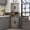 Grey, variant on Vabches Farmhouse 64.8" Tall Corner Cabinet with 4 Doors and 5 Storage Shelves, Corner Storage Cabinet for Kitchen, Living Room, Brown