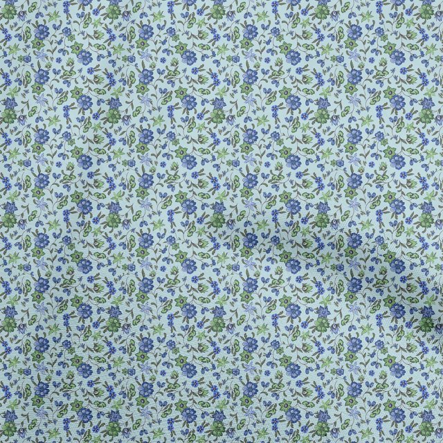 oneOone Polyester Spandex Light Blue Fabric Asian Suzani Craft Projects Decor Fabric Printed By The Yard 56 Inch Wide